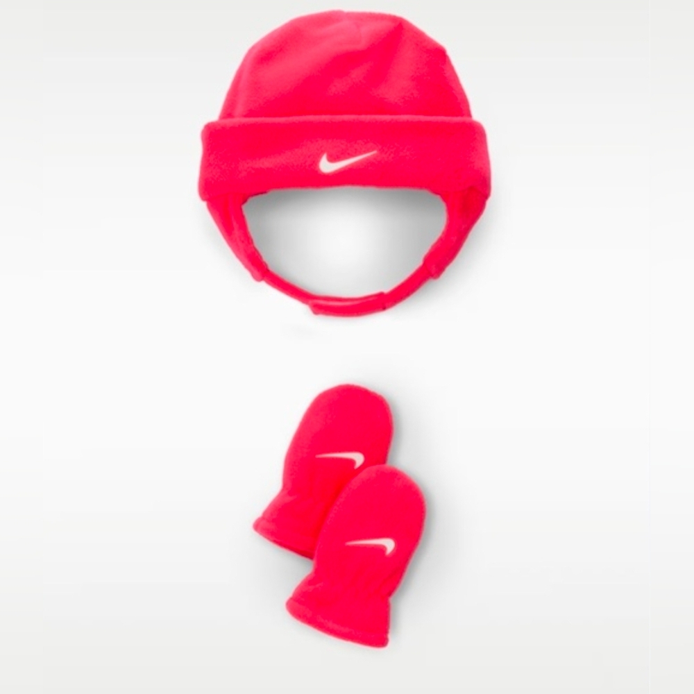 Nike Infant Fleece Hat & Mittens Set ~ Racer Pink
